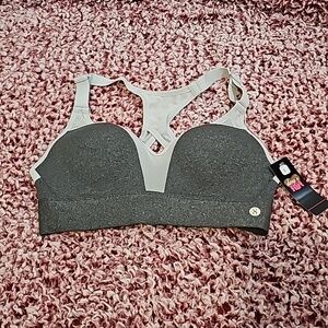 Layer 8 Max Support Two Tone Athletic Gym Active Sports Bra Quick Dry Size S New